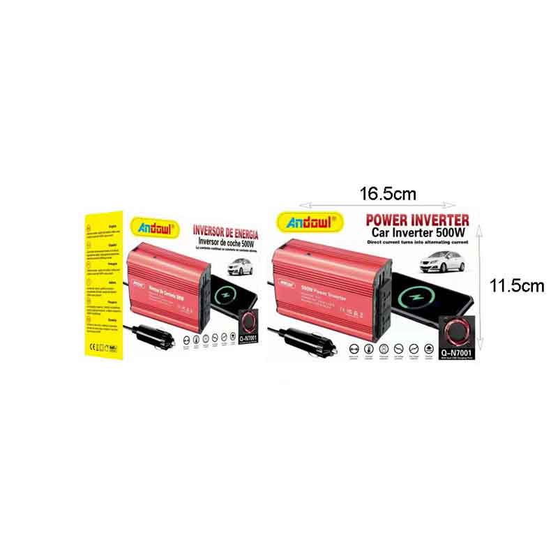 Andowl Inverter Αυτοκινήτου Τροποποιημένου Ημιτόνου 500W για Μετατροπή 12V DC σε 220V AC Q-N7001 - Power Inverter