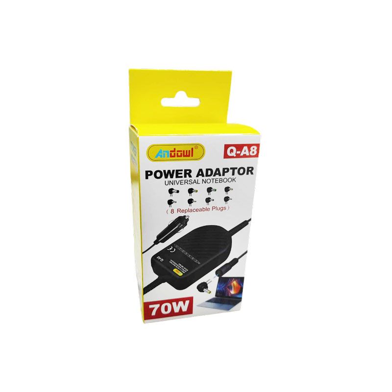 Andowl Τροφοδοτικό με 8 Ανταλλακτικά βύσματα 70W Q-A8 -Power Adapter
