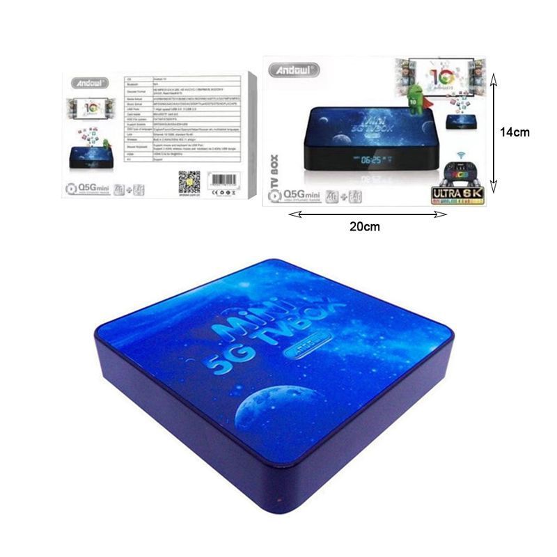 Andowl TV Box Mini 4K UHD με WiFi USB 2.0 / USB 3.0 4GB RAM και 64GB Αποθηκευτικό Χώρο με Λειτουργικό Android 10.0 Q5G - TV Box Mini