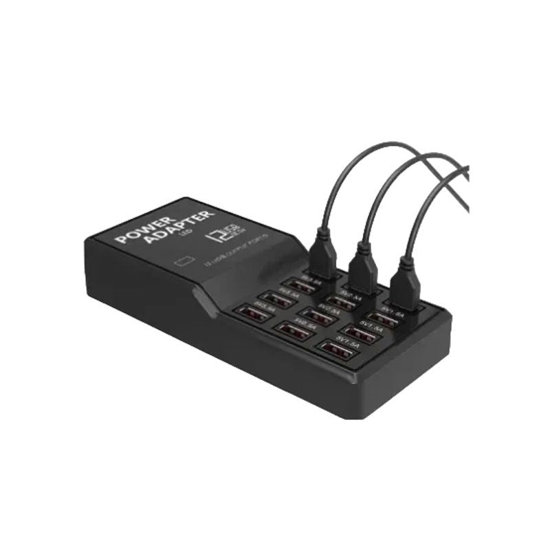 Andowl Βάση Φόρτισης με 12 Θύρες USB-A 60W σε Μαύρο χρώμα Q-CD630 - USB Fast Charger