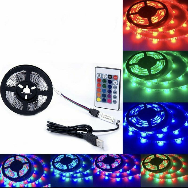 Andowl Ταινία LED Τροφοδοσίας USB (5V) RGB Μήκους 2m Σετ με Τηλεχειριστήριο και Τροφοδοτικό Τύπου SMD5050 Q-DT20 - LED strip lights