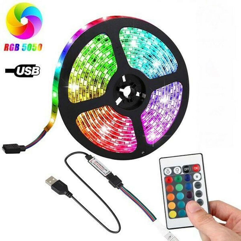 Andowl Αδιάβροχη Ταινία LED Τροφοδοσίας USB (5V) RGB Μήκους 5m και 6 LED ανά Μέτρο με Τηλεχειριστήριο Τύπου SMD5050 Q-DT50 - LED strip lights