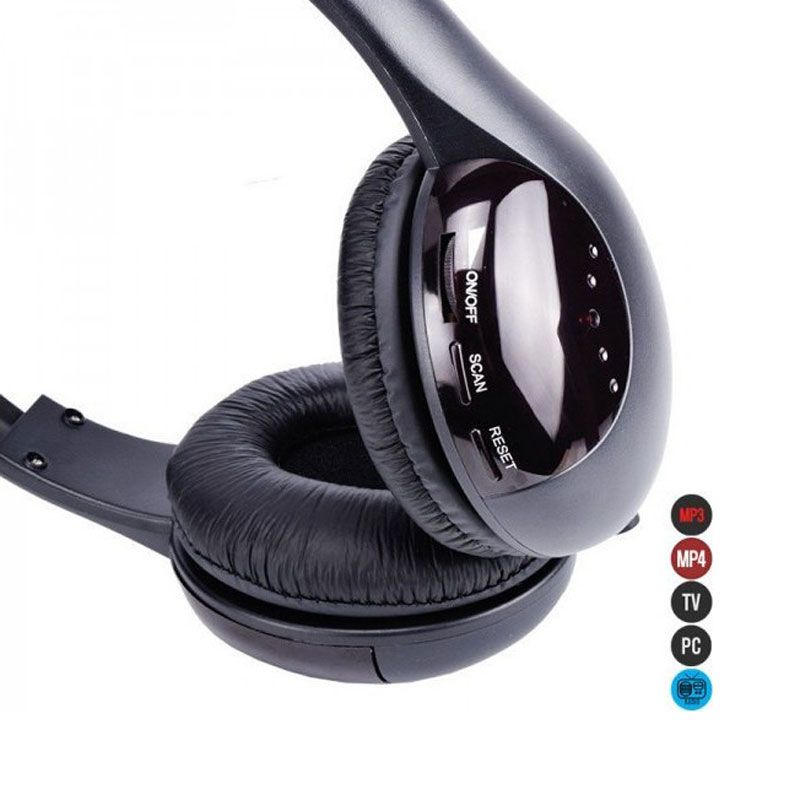 Andowl Ασύρματα Over Ear Ακουστικά Τηλεόρασης Μαύρα QY-2001 - 5in1 Wireless Earphone