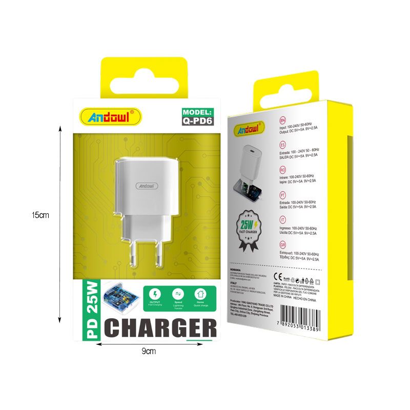 Andowl Φορτιστής Type-C 25W Q-CD668 - Fast Charger