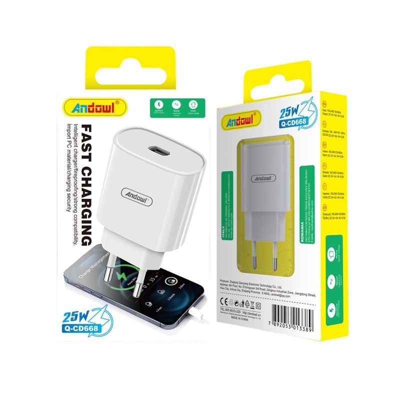 Andowl Φορτιστής Type-C 25W Q-CD668 - Fast Charger