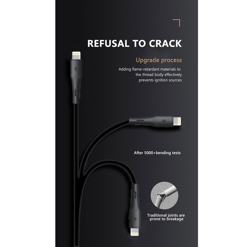 Andowl Καλώδιο Δεδομένων Type-C σε Lightning 1m 3A Q-SJ202 - Data Cable