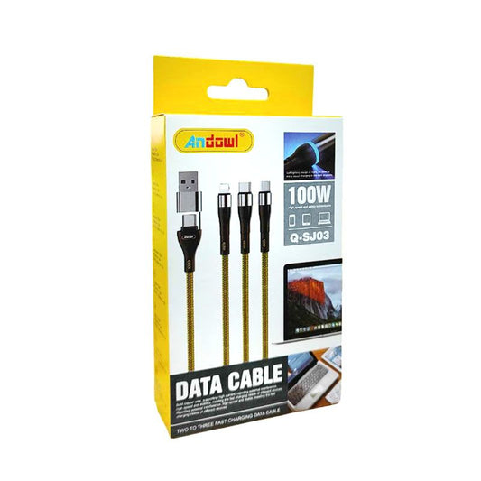Andowl Καλώδιο Δεδομένων 6σε1 100W 120cm Q-SJ03 - Data Cable