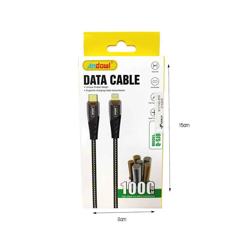 Andowl Καλώδιο Δεδομένων Type-C σε Lightning 1m 3A Q-SJ8090 - Data Cable