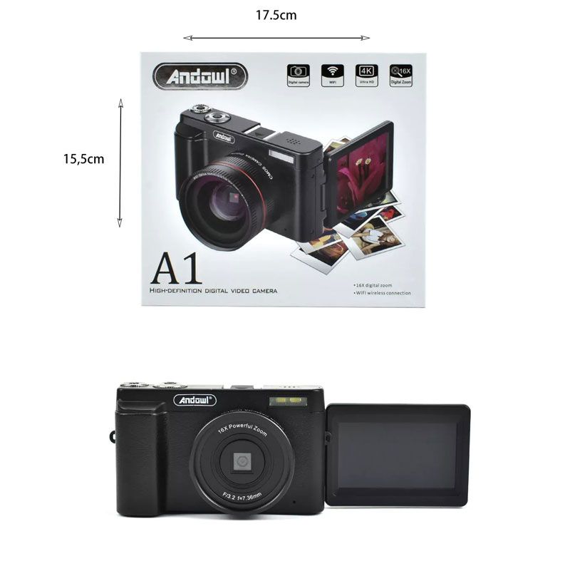 Ψηφιακή Φωτογραφική Μηχανή 8MP 4K Ultra HD 16x Digital WiFi Andowl A1