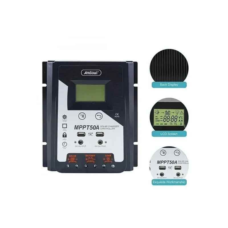 Andowl Ρυθμιστής φόρτισης φωτοβολταϊκών 70Amber MPPT 50A - Solar Charge Controller