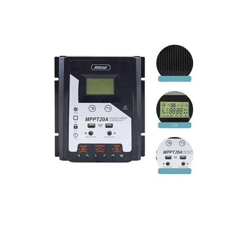 Andowl Ρυθμιστής φόρτισης φωτοβολταϊκών 30Amber MPPT 20A - Solar Charge Controller