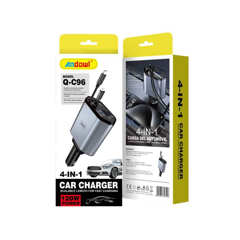 Andowl Φορτιστής αυτοκινήτου 4σε1 120W Q-C96 - Car charger