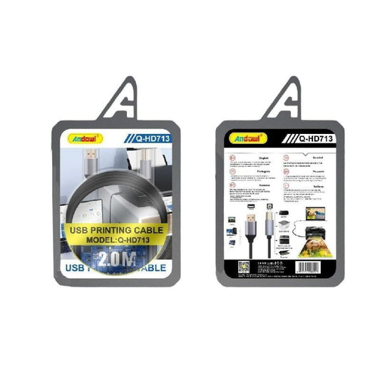 Andowl Καλώδιο Εκτυπωτή 2Μ Q-HD713 - USB Printing Cable