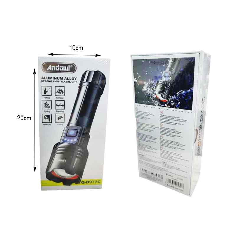 Andowl Φακός Led 2000mAh IP45 Q-D977C - Aluminum Alloy Strong Light Flashlight - Angel shopping