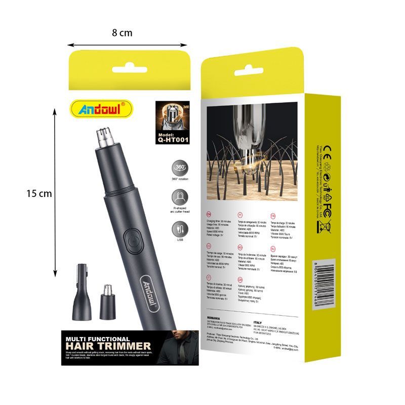Andowl Τρίμμερ μύτης, αυτιών και φρυδιών Q-HT001 - Hair Trimmer