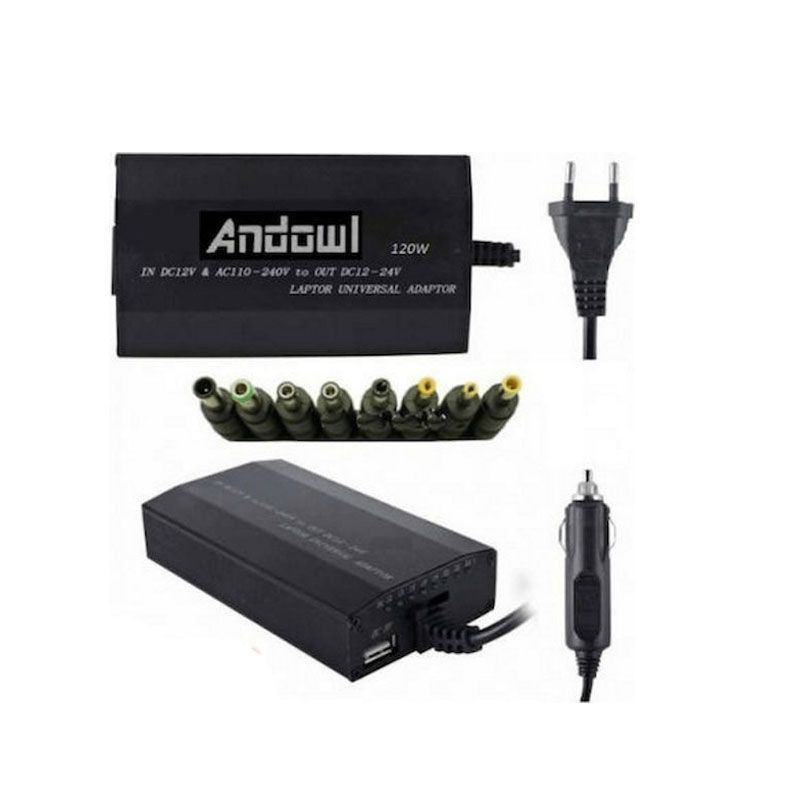 Andowl Universal Φορτιστής Laptop 120W 24V με Αποσπώμενο Καλώδιο Τροφοδοσίας και με σετ βυσμάτων Q-A23 - Power Adaptor
