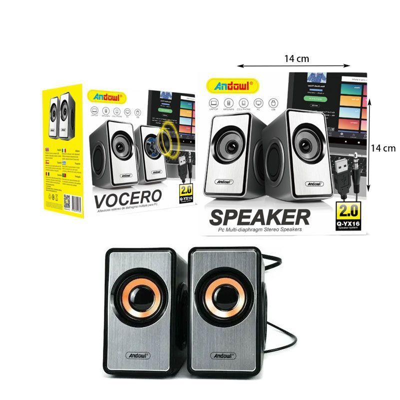 Andowl Q-YX16 Ηχεία Υπολογιστή 2.0 με Ισχύ 3W - Andowl Speaker