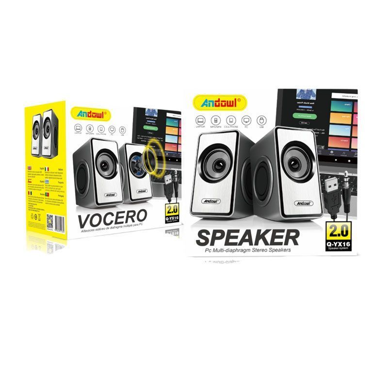 Andowl Q-YX16 Ηχεία Υπολογιστή 2.0 με Ισχύ 3W - Andowl Speaker