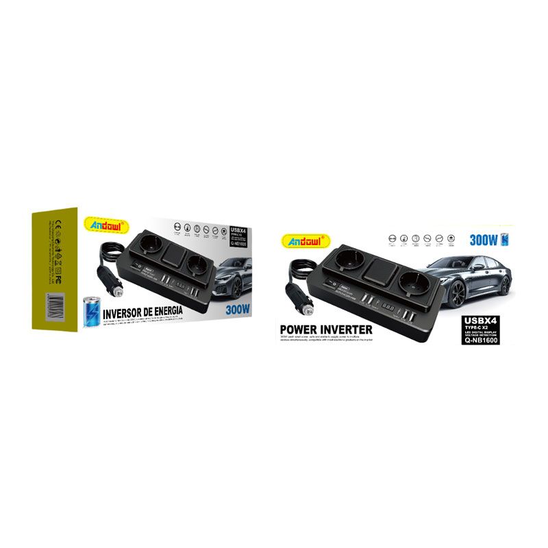 Andowl Μετατροπέας Φορτιστής αυτοκινήτου Q-NB1600 - Power Inverter