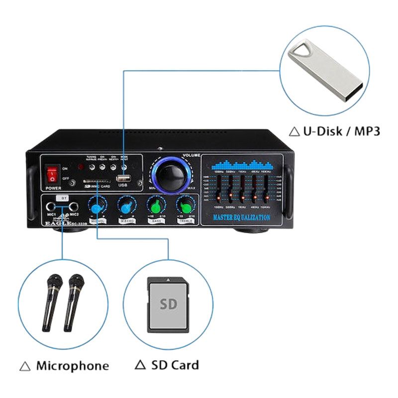 Andowl Ενισχυτής με λειτουργία Karaoke Q-GF289 - Karaoke Reverberation Power Amplifier
