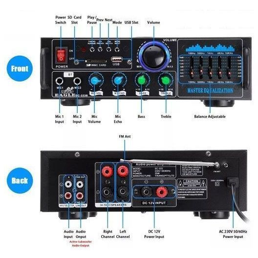 Andowl Ενισχυτής με λειτουργία Karaoke Q-GF289 - Karaoke Reverberation Power Amplifier