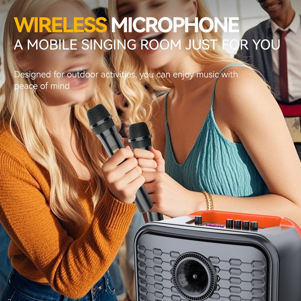 Sing-e Φορητό Bluetooth Ηχείο Karaoke 12" 40W με 2 Ασύρματα Μικρόφωνα & Τηλεχειριστήριο ZQS12156S - 12" 40W Portable Bluetooth Karaoke Speaker with 2 Wireless Microphones & Remote