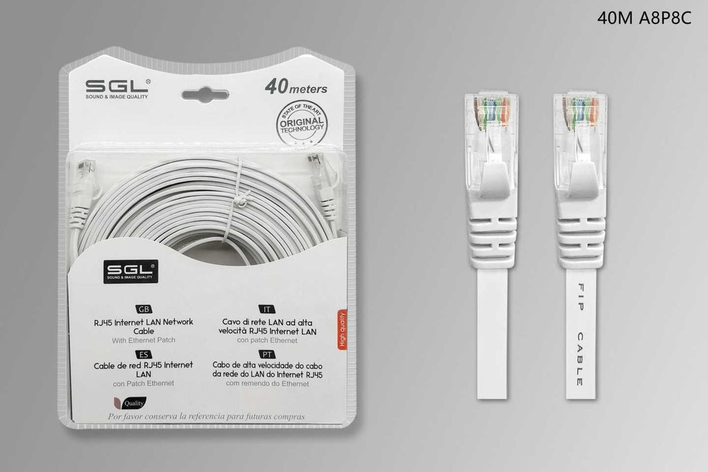 Καλώδιο δικτύου Ethernet - Πλακέ - A8P8C - 40m - 096483