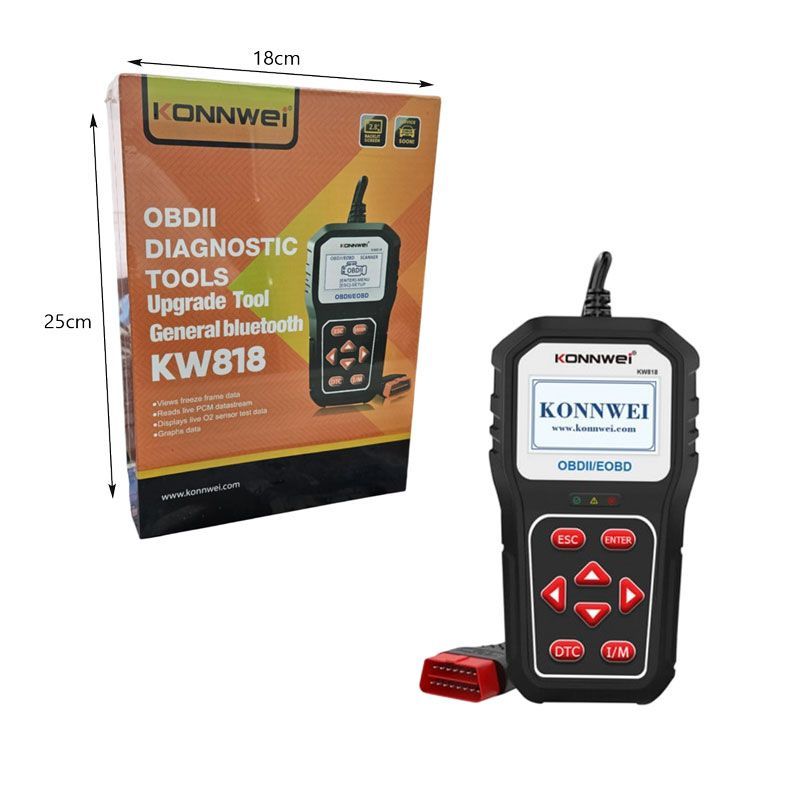 KONNWEI Διαγνωστικό Εργαλείο OBDII/EOBD για Αυτοκίνητα Με Οθόνη & Πλήκτρα Ελέγχου KW818 - OBDII Diagnostic Tools