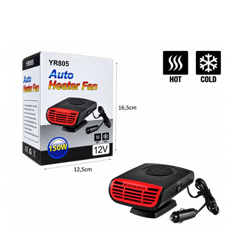 Αερόθερμο Αυτοκινήτου 12V 150W με Λειτουργία Ζεστού και Κρύου Αέρα YR805 - Car Heater Fan