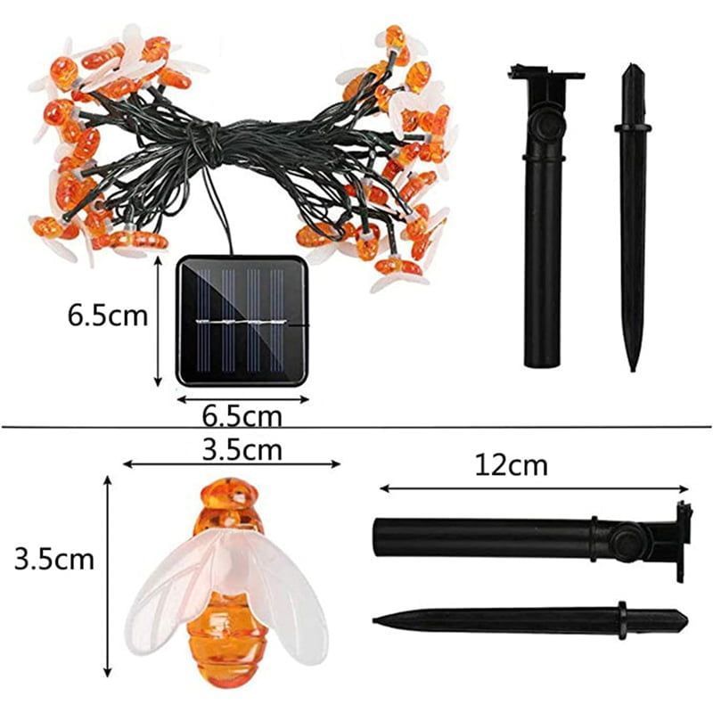 Χριστουγεννιάτικα Ηλιακά Λαμπάκια με Φωτοβολταϊκό Πάνελ 6.5m Θερμό Χρώμα - Christmas LED solar string lights warm light