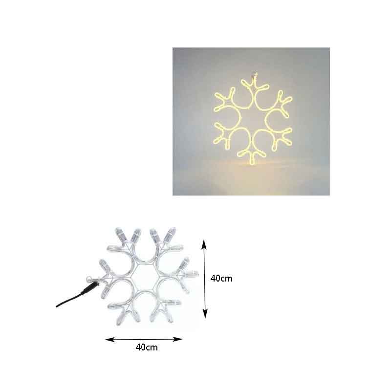 Χιονονιφάδα Led Θερμό Φως με καλώδιο - Christmas snowflake light LED