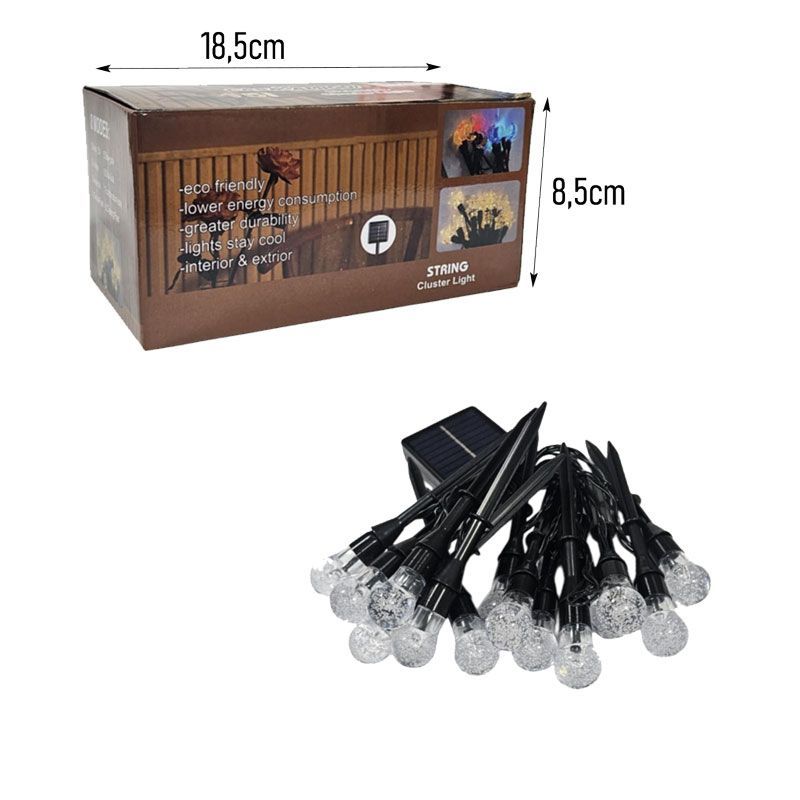 Ηλιακά Φωτάκια LED με Κίτρινο/Θερμό Φως- Solar LED String Lights