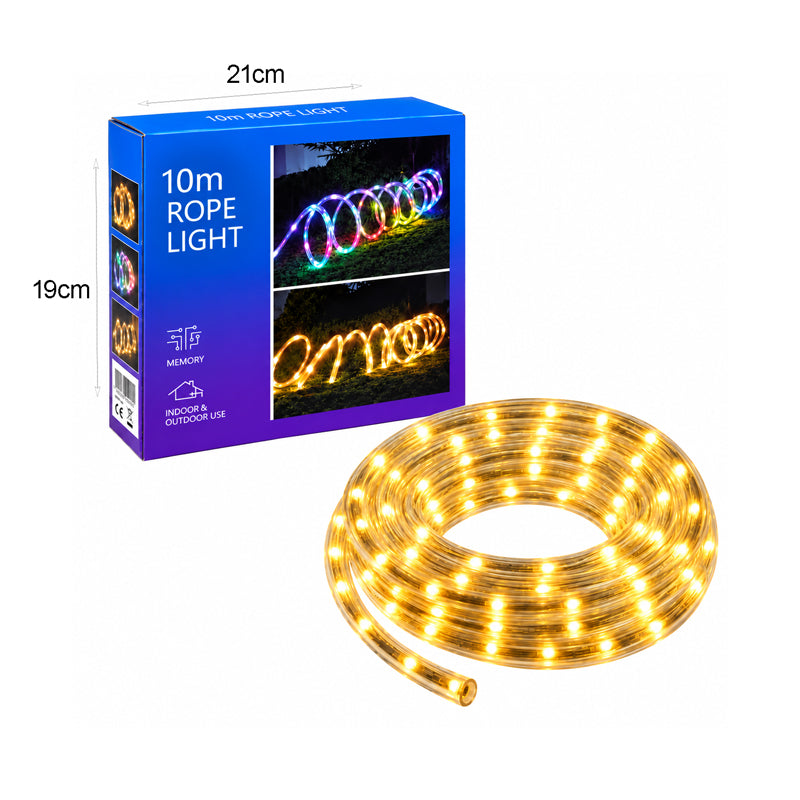 Φωτοσωλήνας LED 10m με Θερμό Φως  – LED Rope Light