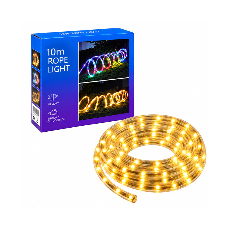 Φωτοσωλήνας LED 10m με Θερμό Φως  – LED Rope Light