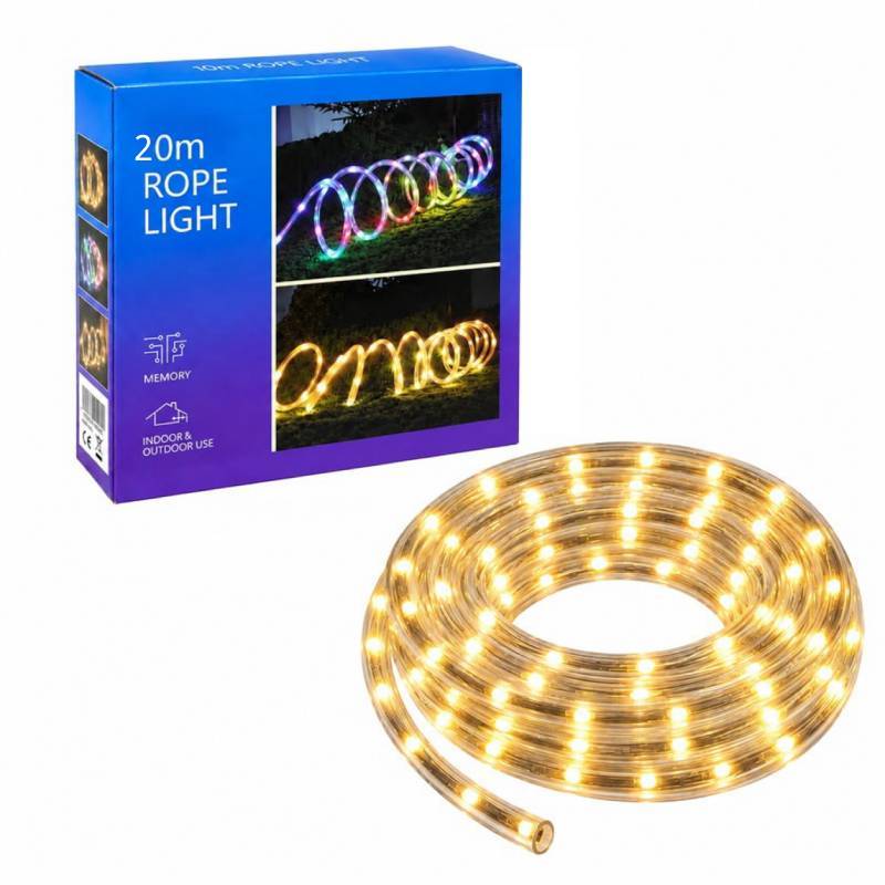 Φωτοσωλήνας LED 20m με Θερμό Φως  – LED Rope Light