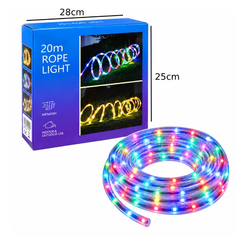 Φωτοσωλήνας LED RGB 20m με Εφέ Φωτισμού –  RGB LED Rope Light