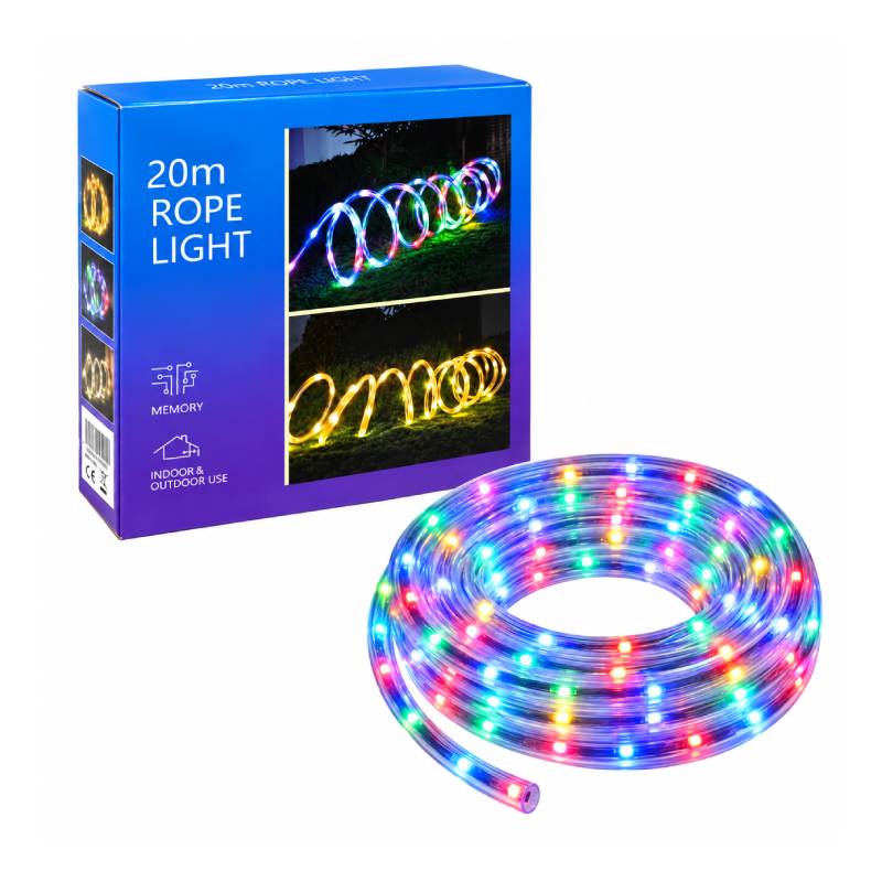 Φωτοσωλήνας LED RGB 20m με Εφέ Φωτισμού –  RGB LED Rope Light