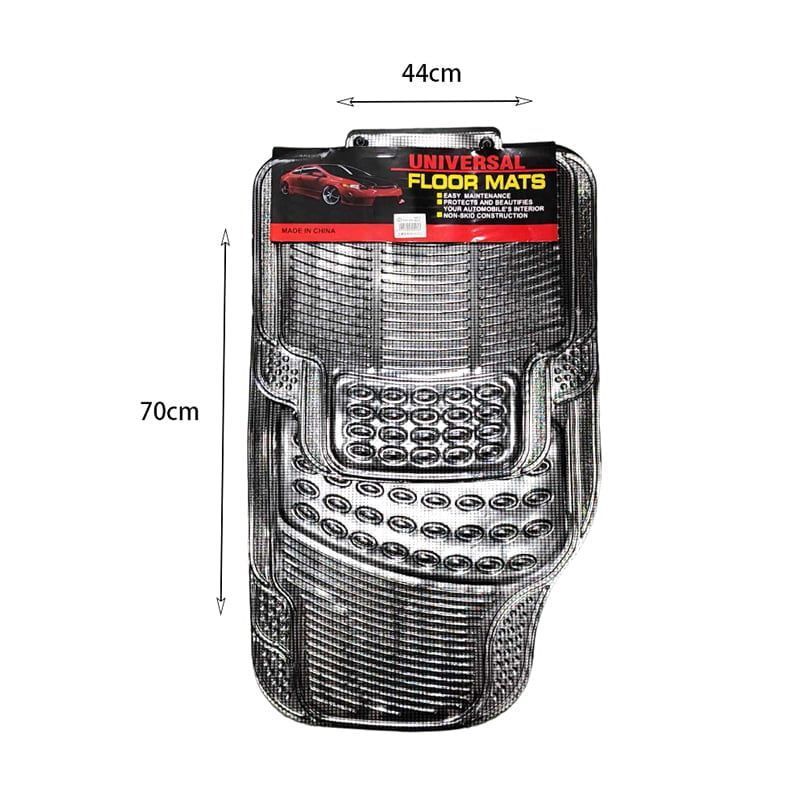 Σετ πατάκια αυτοκινήτου ασημί 4τεμ - Universal Floor Car Mats 4pcs