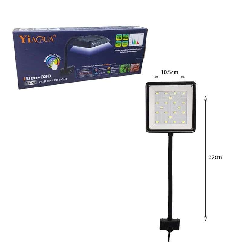 Yiaqua Λάμπα ενυδρείου 12W Dee-030 - Clip On LED Light
