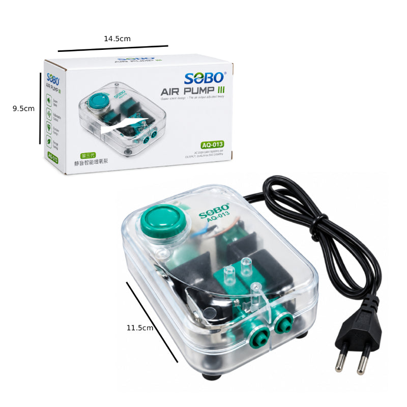 SOBO Αεραντλία Ενυδρείου 2 Εξόδων 4W 2x4L/min - 4W Dual Outlet Aquarium Air Pump 2x4L/min