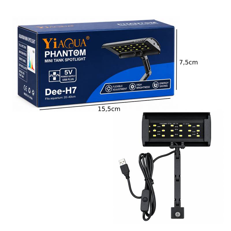YiAQUA Φωτιστικό Ενυδρείου LED Phantom Dee-H7 - LED Aquarium Light