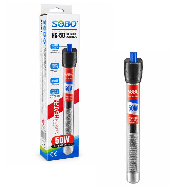 SOBO Θερμαντήρας Ενυδρείου 50W με Ρυθμιζόμενη Θερμοκρασία HS-50 – Adjustable Aquarium Heater
