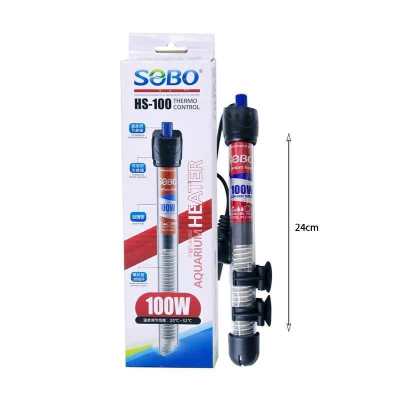 Sobo Θερμοστάτης Ενυδρείου 100W με Ρύθμιση Θερμοκρασίας HS-100 - 100W Aquarium Heater with Thermo Control