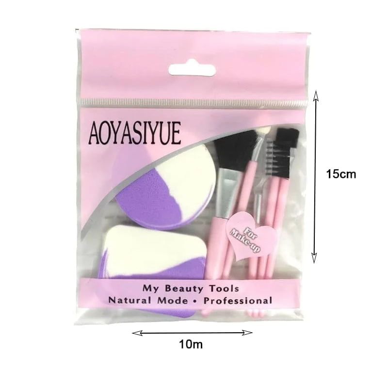 Aoyasiyue Σετ πινέλα και σφουγγάρια μακιγιάζ - Everyday Essential beauty tools
