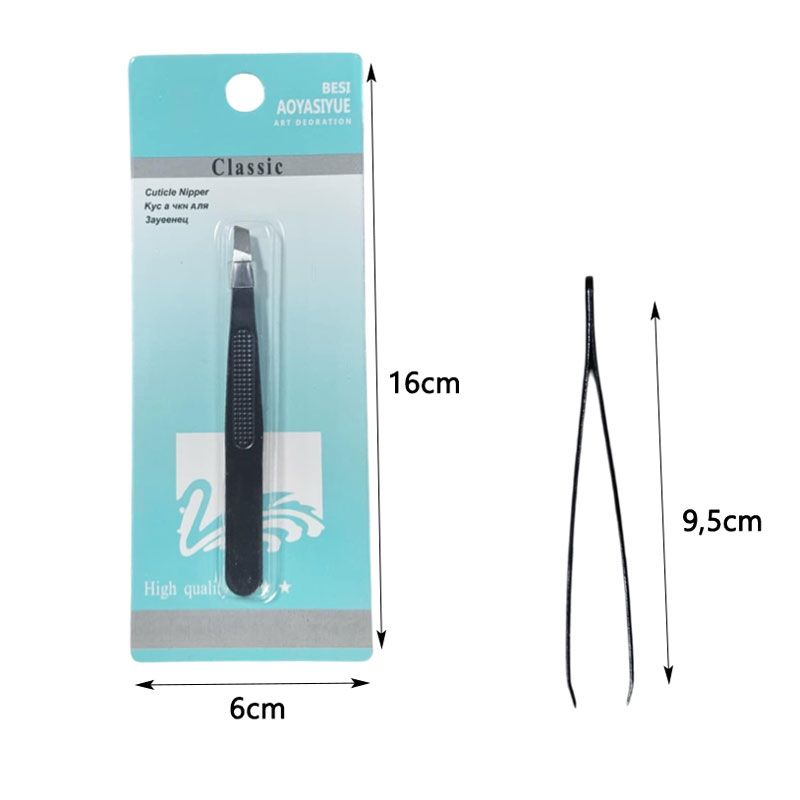 Τσιμπιδάκι Φρυδιών Επαγγελματικό Μαύρο - Professional Black Eyebrow Tweezers