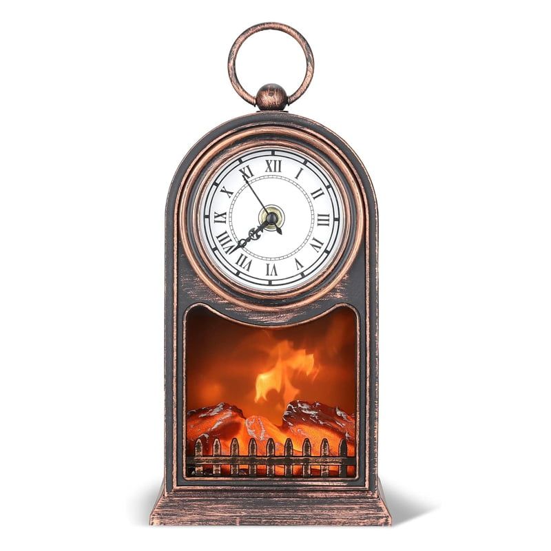 Διακοσμητικό Φωτιστικό Τζάκι με Ρολόι - Led Fireplace Lantern SP-14