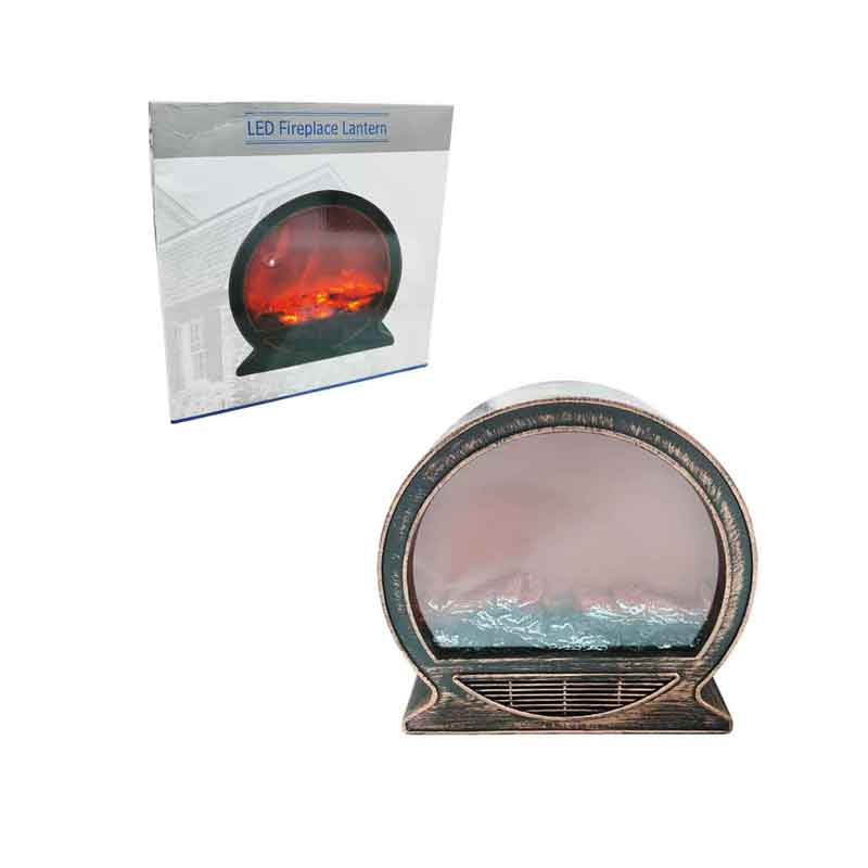 Διακοσμητικό LED Τζάκι Στρογγυλό 31cm – Round LED Fireplace Lantern