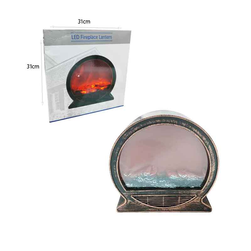Διακοσμητικό LED Τζάκι Στρογγυλό 31cm – Round LED Fireplace Lantern