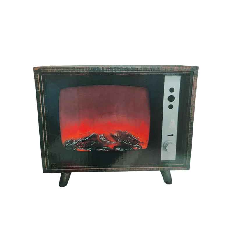 Διακοσμητικό Τζάκι LED σε Σχέδιο Τηλεόρασης – LED Fireplace Lantern Retro TV Design