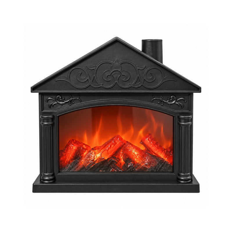 Διακοσμητικό Τζάκι LED με Εφέ Φλόγας Μαύρο - Black Decorative LED Fireplace with Flame Effect